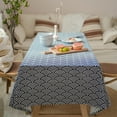 thumbnail image 3 of Japanese Rectangle Tablecloths In Linen,Printed Tablecloth With Tassel Washable,Stain Resistant Furniture Table Covers For Dining Kitchen Writing Desk Picnic-C-110x110cm(43x43"), 3 of 9