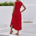 thumbnail image 5 of Taqqpue Women Maxi Dress Cotton Sleeveless V Neck Dress Beach Vacation Flowy Swing Plus Size Tank Dress Loose Fit Solid Color Sundress for Women, 5 of 10