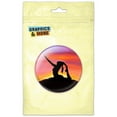thumbnail image 1 of Yoga Silhouette Against Sunrise Refrigerator Button Magnet, 1 of 2
