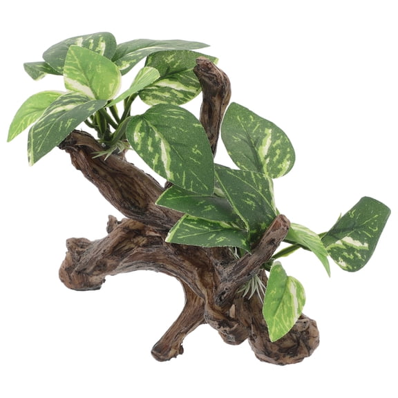 LOLIPPYY Resin Driftwood Aquarium Decorations for Fish Tanks with Realistic Texture and Hiding Spaces 12.5x5.5x4.5 Inches