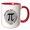 Red/White, variant on 3drose, Stylish Black on White Irrational but Well Rounded Pi Symbol Design, 15oz Two-tone Red Mug