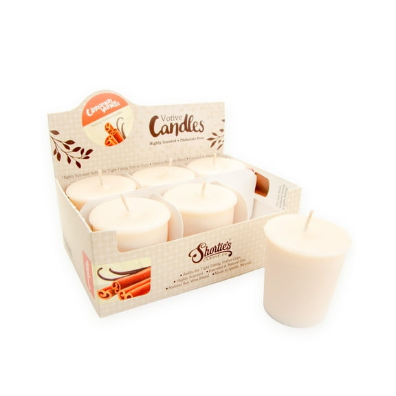 Cinnamon Vanilla Soy Votive Candles - Scented with Natural Fragrance Oils - 6 Beige Natural Votive Candle Refills - Bakery & Food Collection