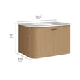 thumbnail image 3 of Zia 30" Wall-Mount Bathroom Vanity with Marble Sink in Natural, 3 of 11