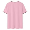 thumbnail image 5 of Men's T-Shirts Los Angeles Printed Letter tees Short Sleeved Loose Graphic Tees Dailywear Sports T-Shirt Pink M, 5 of 6