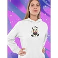 thumbnail image 2 of Panda With Tulips Hoodie Women -SPIdeals Designs, Female XX-Large, 2 of 4