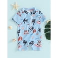 thumbnail image 3 of Biezeib Baby Boys Rash Guard, Short Sleeve Tree Fish Print Swimsuit Jumpsuit Summer Swimwear, 3 of 9