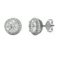 thumbnail image 3 of 3.8 Ct Round Moissanite Diamond 925 Sterling Silver Solitaire Halo Ring Pendant Earring Set, 3 of 5