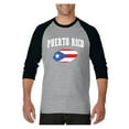 thumbnail image 1 of Mens Raglan Sleeve Baseball T-Shirts - Puerto Rico Flag, 1 of 5