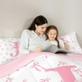 thumbnail image 5 of Castle Fairy Personalized Initial Girl 7 Pieces Bedding Comforter Set,Kawaii Bowknot Full Bedding Set Lightweight,Pink White Fitted Sheet Flat Sheet,Microfiber Bedroom Decor, 5 of 9