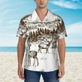 thumbnail image 2 of Pofeuu Woodland Forest With Deers Print Hawaiian Shirt for Men Sleeves Casual Button Down Summer Beach Dress Shirts T-Shirts,Medium, 2 of 7