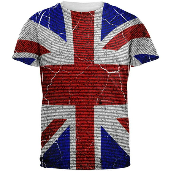 5th of November Rhyme Union Jack British Flag All Over Mens T Shirt Multi MD