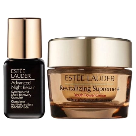 NEW! 2-Pc Estee Lauder Set: Revitalizing Supreme+ Youth Power Creme Moisturizer 0.5 oz /15 ml & Advanced Night Repair Synchronized Multi-Recovery Complex Serum 0.23 oz/ 7ml