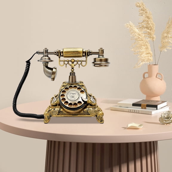 YIYIBYUS Retro Landline Telephone Vintage Corded Desk Dial Phone Old Fashioned Landline Phones for Home, Office, cafés, Star Hotels