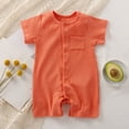 thumbnail image 2 of BOBOGOJP Unisex Baby Cotton Romper Boys Short Sleeve One-Piece Jumpsuit Girls Snap-up Bodysuits Summer Clothes Outfits 3-18M(Orange, 3-6 Months), 2 of 5