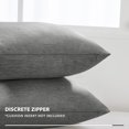 thumbnail image 3 of Deconovo Fundas de cojines decorativas - Juego of 4 Soft Linen Cushion Covers, Machine Washable Pillowcases for Sofa, Grey, 16x16 Inch, 3 of 7