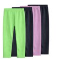thumbnail image 2 of KkSLirnhs 9 Years 4PC Girls' Elastic Waistband Leggings Pack, Lightweight & Stretchy, Perfect for Warm Weather, Durable for Active Play, Assorted Designs, Ages 3-9 Green, 2 of 9