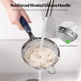 thumbnail image 4 of U-Taste Medium Fine Mesh Strainer: 18/8 Stainless Steel 4.73in 30 Mesh Kitchen Food Sieve with Sturdy Riveted Silicone Handle, Heavy Duty Deep Handheld Metal Colander for Rice, Quinoa (Blue), 4 of 9