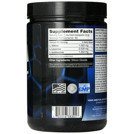 Dymatize - Nutrition, BCAAs, Branched Chain Amino Acids, Unflavored - 10.6 oz (300 g)
