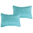 thumbnail image 2 of Legacy Decor 3 Pcs Stitched Pinsonic Reversible All Season Bedspread Oversize Turquoise Color King Size, 2 of 7