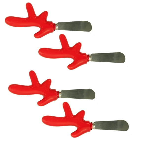 Tabletop Antler Paté Knives Ceramic Christmas Party Appetizers P0520