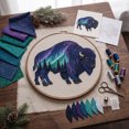 thumbnail image 4 of Animal Patchwork DIY Kit, Night Scene Fabric Sewing Craft Set, Quilted Wall Hanging Project, Beginner Friendly Home Decor Craft Gift, 4 of 7