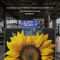 thumbnail image 3 of Bathroom Scale, Highly Accurate Digital Body Scale,Precisely Measures Weight up to 400 lbs-Vibrant Sunflower With Leaves Centered On A Black Background, 3 of 4