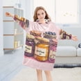 thumbnail image 5 of FORMRS Wearable Blanket Hoodie with Sleeves for Kids Cozy Flannel Sweatshirt, Watercolor Jam, 5 of 7