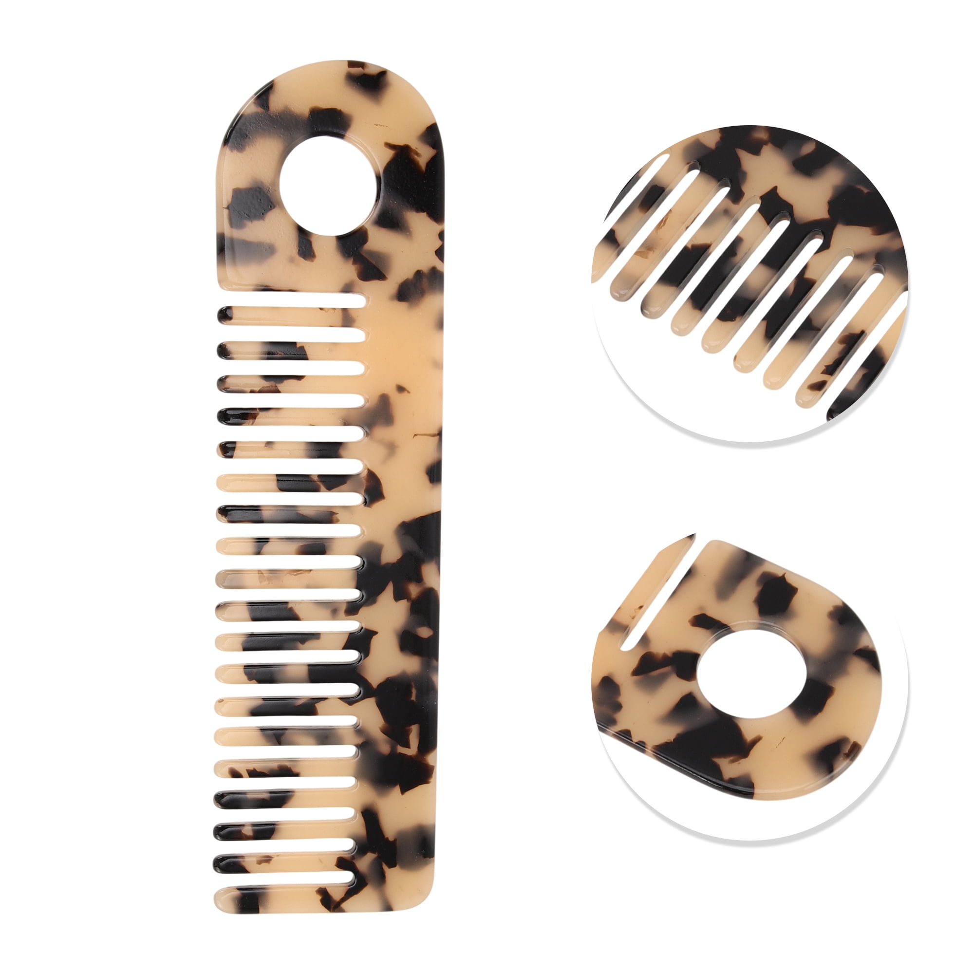 Unique Bargains 1 Pc Exquisite Marble Pattern Hair Comb for All Hair Types Light Brown