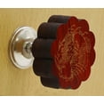thumbnail image 2 of IBA Indianbeautifulart Boutons de Garde-Robe en Bois Gravés Rouges Tiroir de Cabinet 10 Pcs, 2 of 3