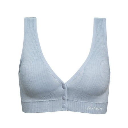 

YWDJ Breast Feeding Bras for Women Pregnant Women Plain Color Bra Maternity Nursing Bras Blue M