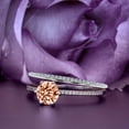 thumbnail image 2 of Beautiful Art Deco 1.75 Carat Round Cut Morganite And Diamond Moissanite Engagement Ring, Wedding Ring, One Matching Band In 10K Solid White Gold, Gift For Her Gift For Girlfriend Promise Ring, 2 of 3