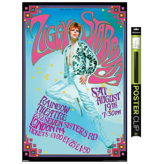 David Bowie - Ziggy Stardust Rainbow Theater Wall Poster, 22.375" x 34"