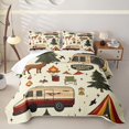 thumbnail image 2 of Catabedysis Modern Camping Pattern Bed Spread Queen For Camper Gifts,Jungle Animals Deer Queen Coverlet Set For Boys,Multicolor,3Pcs, 2 of 7