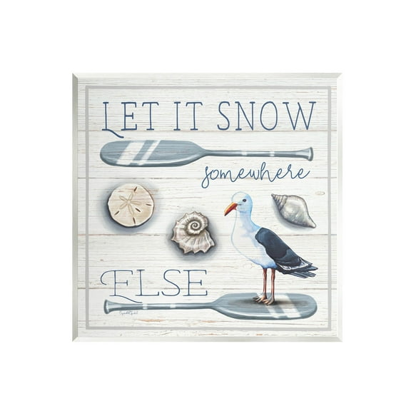 Stupell Industries Let It Snow Somewhere Else Phrase Graphic Art Unframed Art Print Wall Art, Design by Elizabeth Tyndall