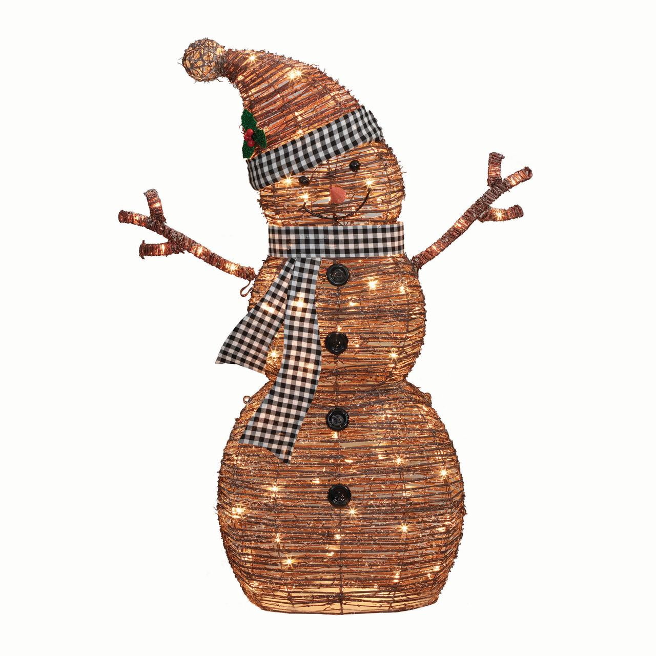 Holiday Time 48" Lightup RattanLook Snowman, with 105 Incandescent