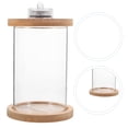 thumbnail image 2 of EeaseMX Acuario LED de vidrio transparente con base de tapa de madera, pecera portátil de escritorio, 2 of 7