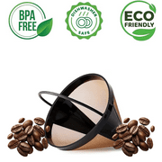 Permanent Coffee Filter, Reusable #4 Cone, Stainless Steel