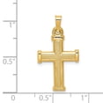 thumbnail image 2 of FJC Finejewelers 14 kt Yellow Gold Hollow Latin Cross Charm 27 x 15 mm, 2 of 6