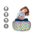 thumbnail image 2 of Cartoon Storage Toy Bag Chair, Colorful Disc Shaped Half Circles and Inner Polka Dots Retro Pop Art Geometric, Stuffed Animal Organizer Washable Bag, Large Size, Multicolor, by Ambesonne, 2 of 3