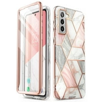 i-Blason Cosmo Series Designed for Samsung Galaxy S21 FE 5G Case (2022 Release), Slim Full-Body Stylish Protective Case with Built-in Screen Protector (Marble)