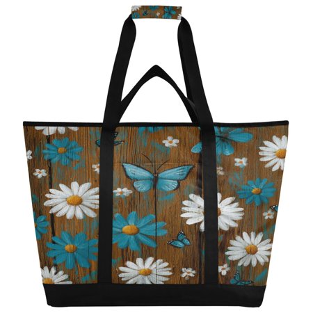 Large Hand-held Ice Pack Picnic Bag Insulation and Refrigeration Suitable for Shopping Picnics and Camping Chrysanthemum Butterfly
