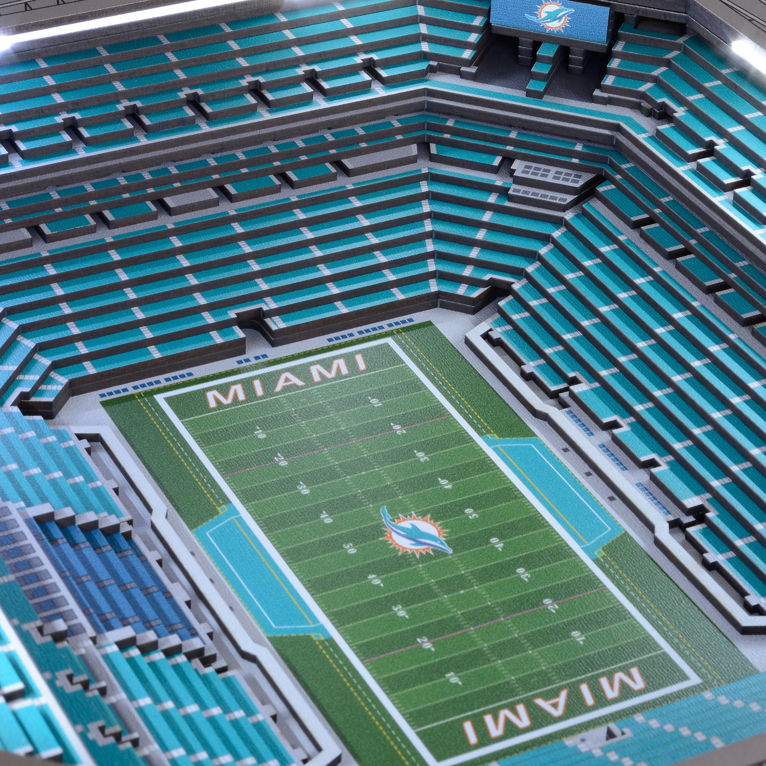 Miami Dolphins 25-Layer StadiumViews Lighted End Table