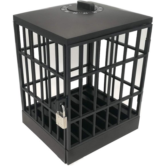 1piece(Black)Robust Mobile Phone Block, Easy Carriage Mobile Phone Lock Up Boxes, Mobile Phones Holder for Phone Classroom Home Table Office Storage