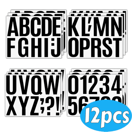 Large Self-Adhesive Vinyl Letters and Numbers Kit – 4 Inch Mailbox Numbers, Address Sign Stickers for Door, Window, Car