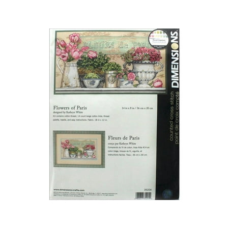 UPC: 0088677352042 | Dimensions Cross Stitch Kit 14×8 Flower Of Paris