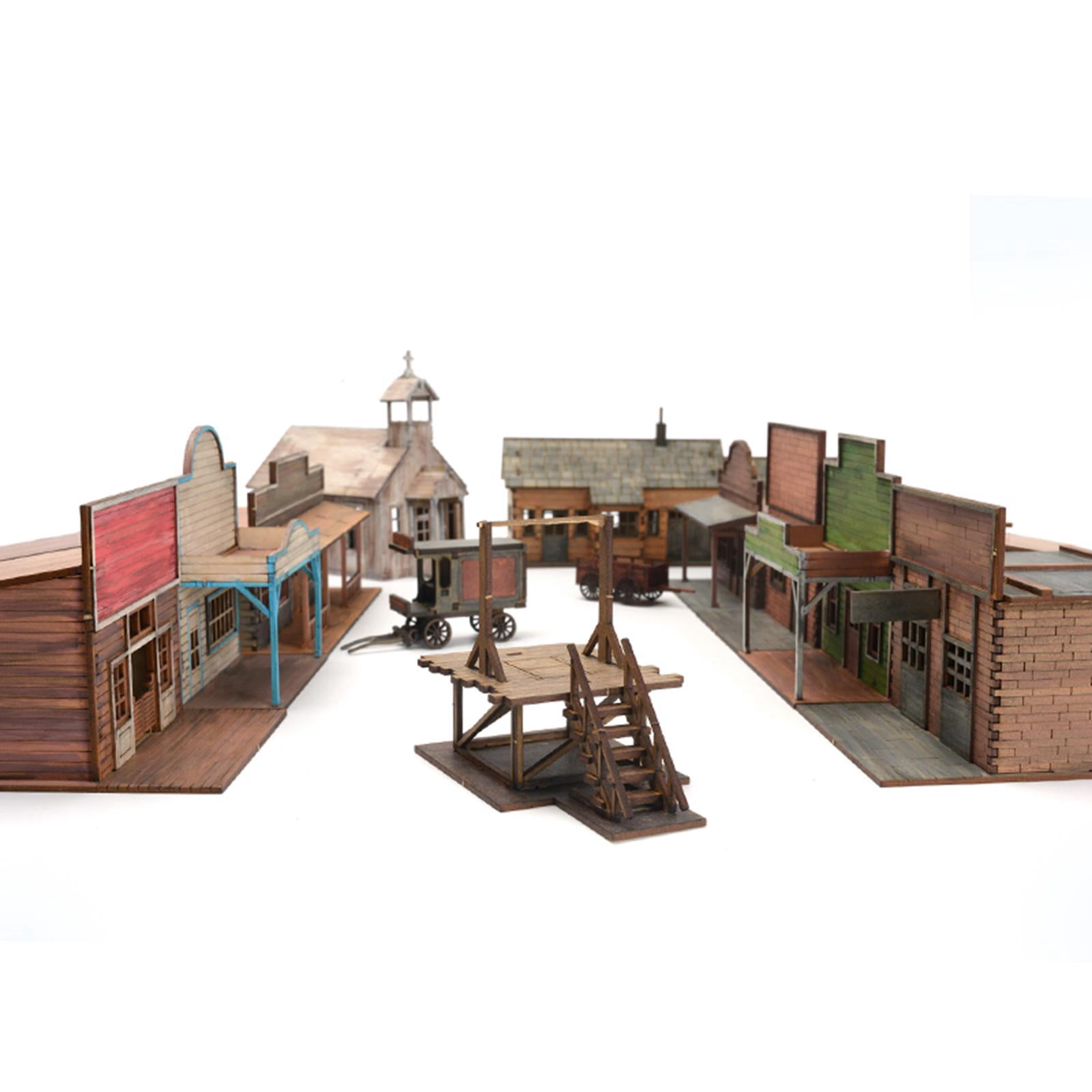 Train Station Model Town Station Building Miniature Kit Wooden Material for Enthusiasts and Collectors