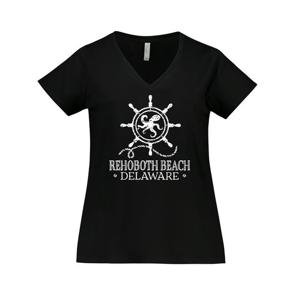 Inktastic Rehoboth Beach Delaware Nautical Women's Plus Size V-Neck T-Shirt