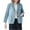 Blue, variant on POIUYTR Blazer for Women Cotton Linen Long Sleeve Notch Lapel Suit Jackets Loose Casual Lightweight Breathable Casual Work Office Blazer Jacket
