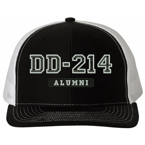 DD-214 Alumni Embroidered Mesh-Back Cap (Made in the USA)