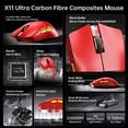 thumbnail image 4 of ATTACK SHARK X11Ultra 8K Wireless Gaming Mouse,42000 DPI PAW3950MAX Sensor,59g Carbon Fiber Lightweight,Nordic 54L15 Chip,Tri-Mode BT/2.4G/Wired,100M Clicks Programmable Mouse for PC FPS Gaming, 4 of 10